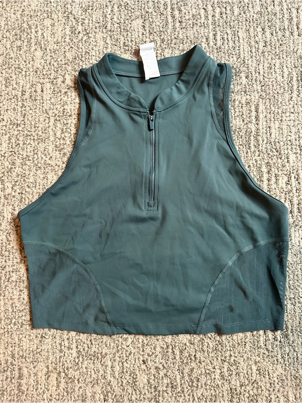 Fabletics Half-Zip Heatwave Crop Tank